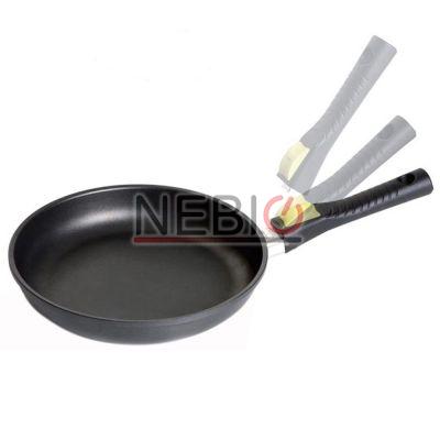 Tigaie Risoli 0103INS/32TP, Linie Optima Forno, Interior Platinum Plus Chemours, Aluminiu turnat, 32 cm, Negru