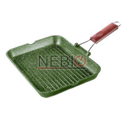 Tigaie grill Risoli 0092DR/36GS0, Linie Dr Green Standard, Aluminiu turnat, 36 x 26 cm, Verde