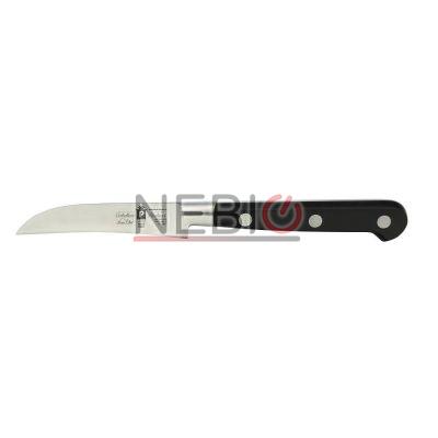 Cutit profesional verdeata Coltellerie Paolucci 3000-7, Linie Master Chef, 7 cm, Lama curbata inox, Maner polioximetilena, Negru