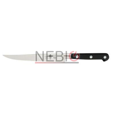 Cutit profesional friptura Coltellerie Paolucci 3003-13V, Linie Master Chef, 13 cm, Lama zimtata inox, Maner polioximetilena, Negru