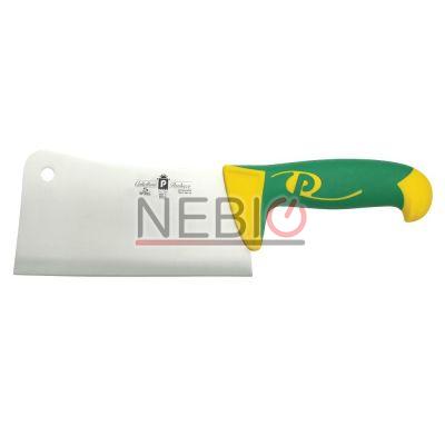 Satar profesional Coltellerie Paolucci 4406-18, Linie Imperiale, 18 cm, Lama dreapta inox, Maner dublu din polipropilena si cauciuc, Verde/Galben