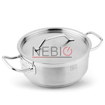 Oala BOJ 04041004, Linie Premium, Inox, 20 x 11 cm, 3.50 l, Argintiu, Capac