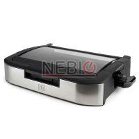 Grill electric BOJ 05100004 (BBC-1800), 1800 W, Capac si placa detasabile, Temperatura ajustabila, Suprafata gatire 35 cm, Negru/Argintiu